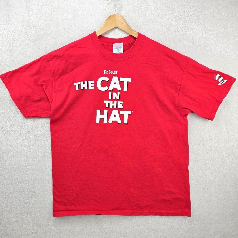 Vintage Dr. Seuss The Cat In The Hat Movie Promo Shirt Mens XL Mike Myers Y2K